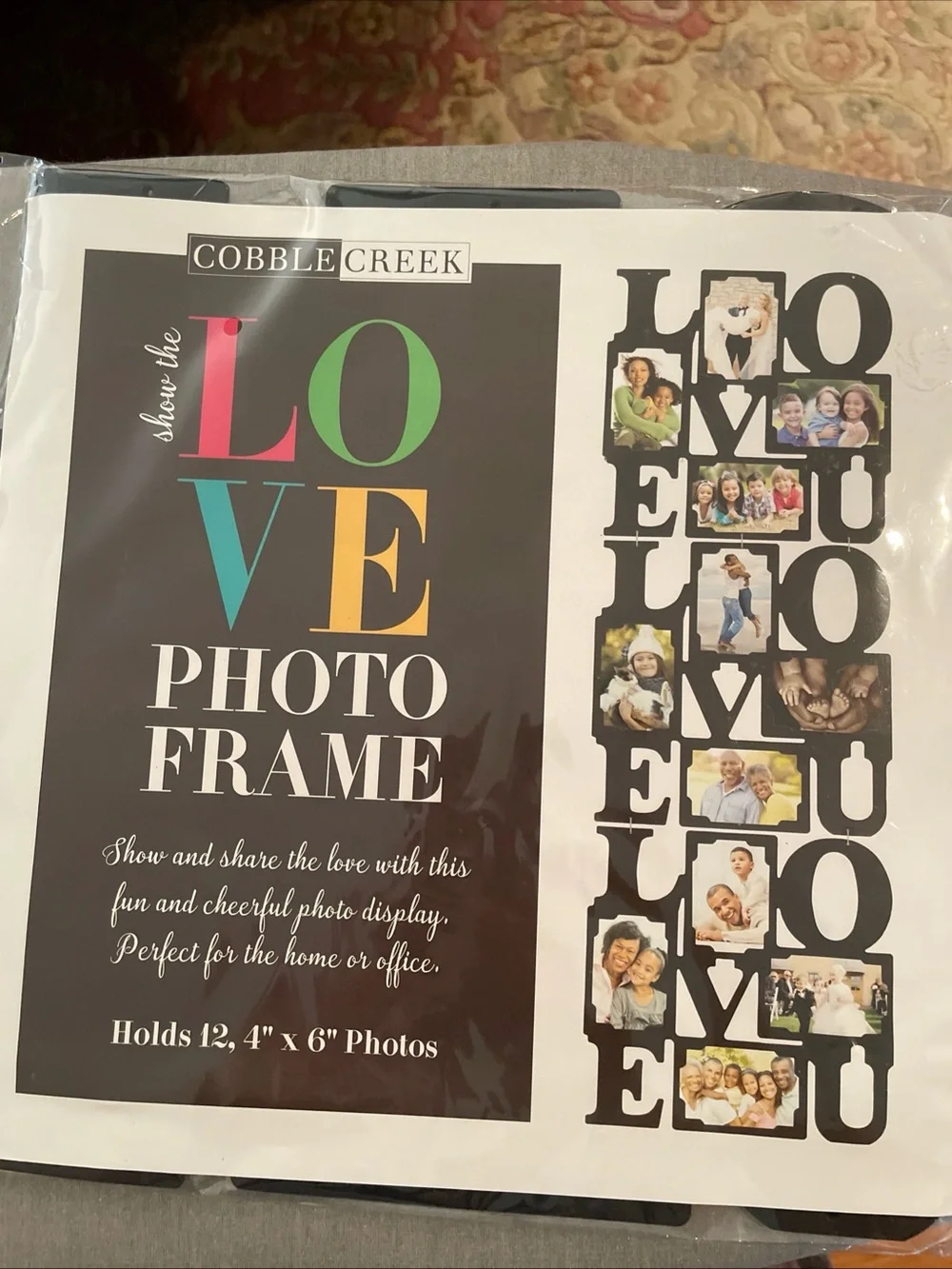 Cobble Creek “Show The Love”💕 Black Photo Frame - Holds Twelve 4” X 6” Photos